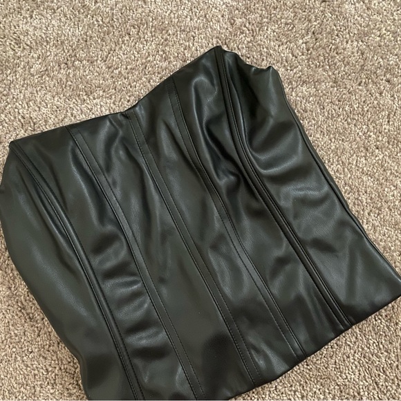 Meshki Matilda Faux Leather Top in BLACK - Picture 2 of 3